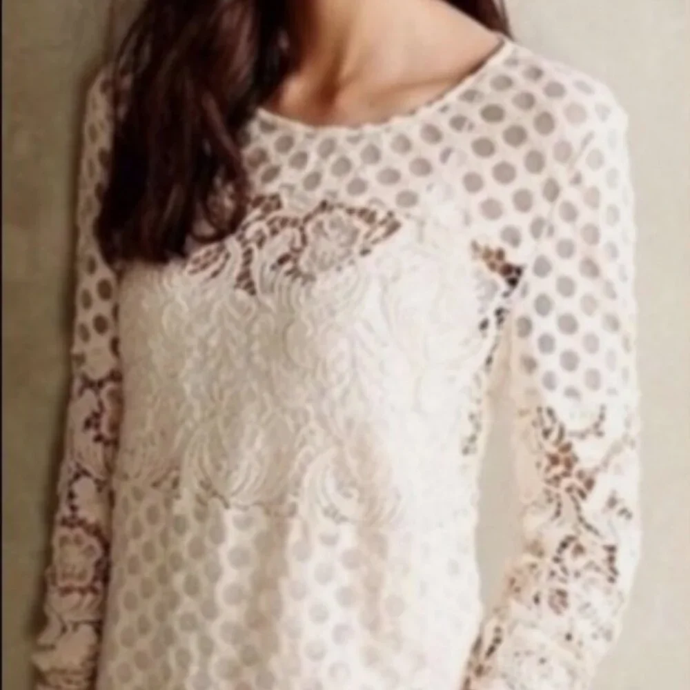 ANTHROPOLOGIE SUNDAY IN BROOKLYN INTERLUDE LACE TOP - Picture 2 of 6